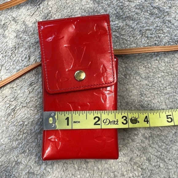 Louis Vuitton Monogram Vernis Green Cigarette Case Pochette TH0012 Rouge Red - Picture 16 of 16